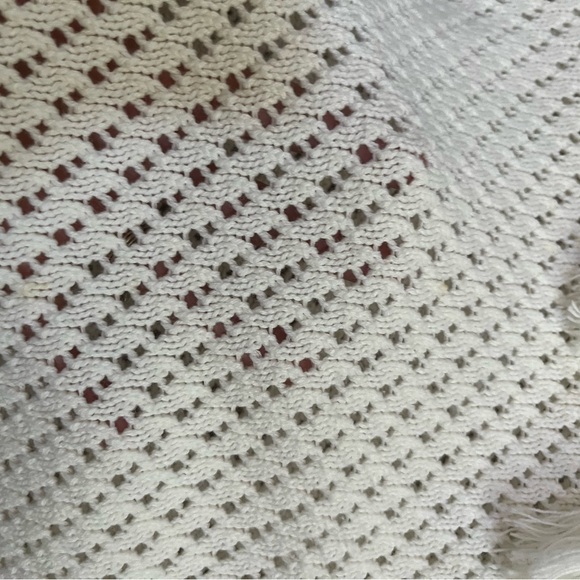 Boho Olive & Oak Louisa Cream Crochet Lace Up Small Sweater - Picture 8 of 9